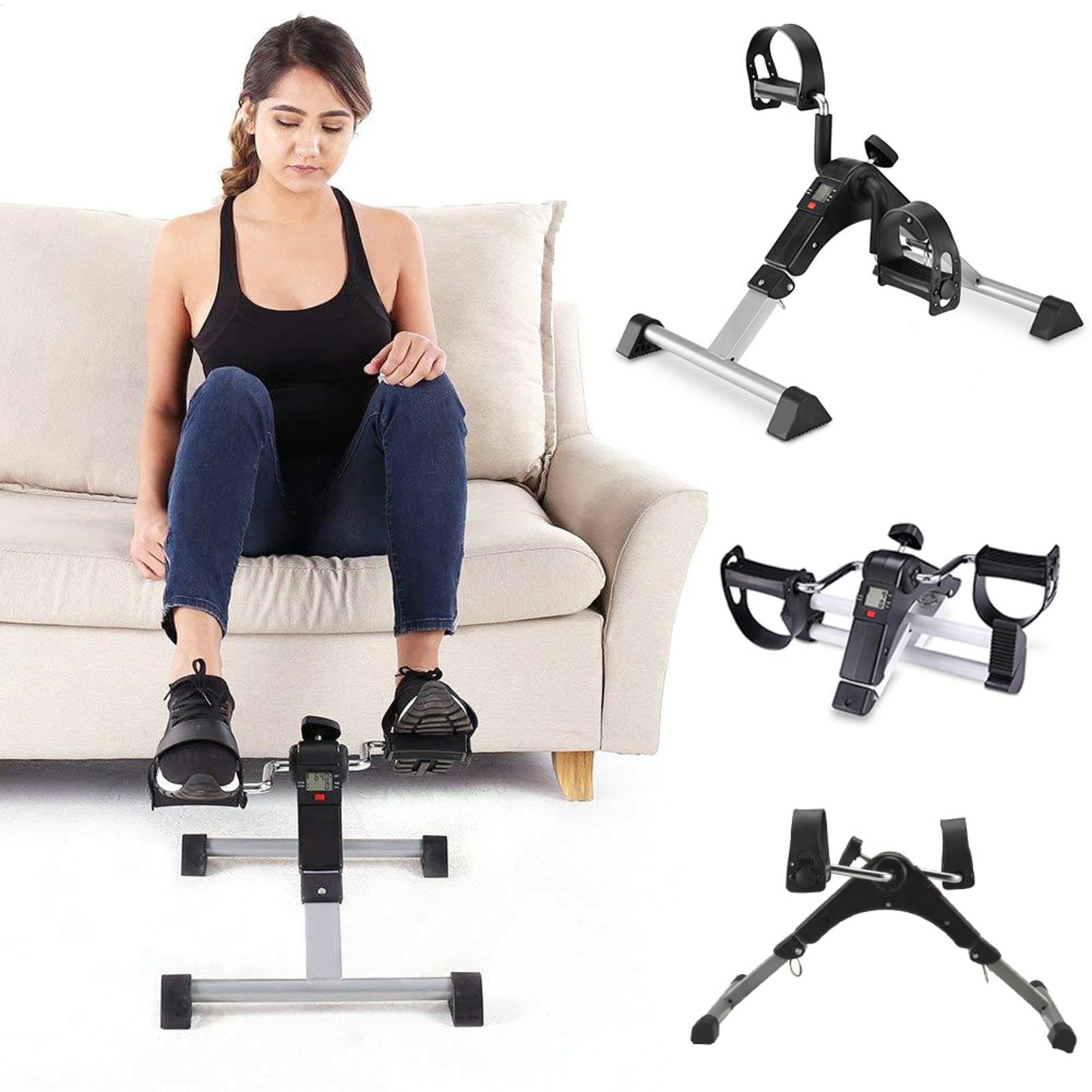 Pedale per esercizi sotto la scrivania, con monitor LCD, attrezzatura per il fitness, con display, palestra regolabile per ciclismo, riabilitazione per anziani a casa | il fitness, con display, palestra regolabile per ciclismo, riabilitazione per anziani