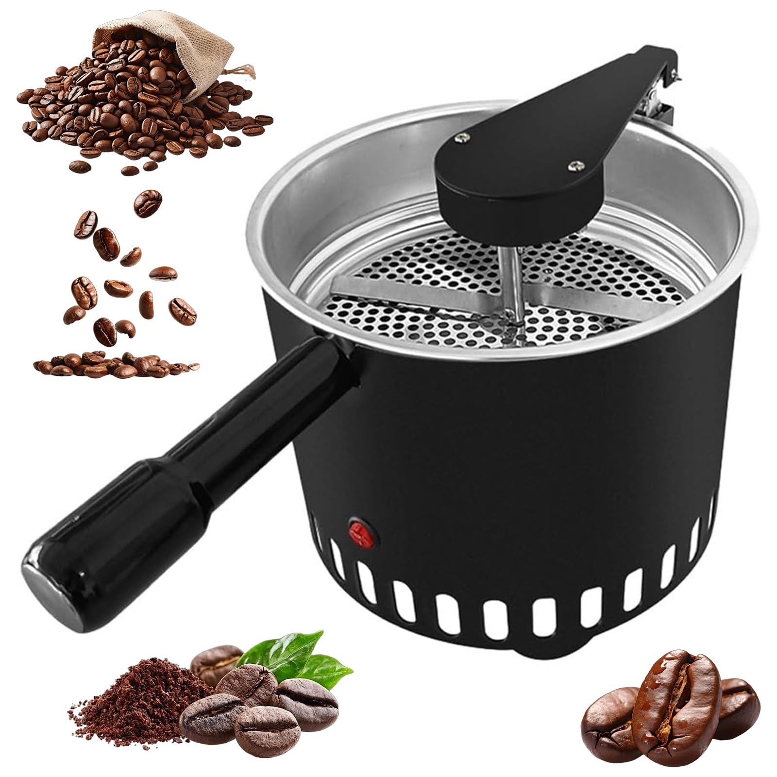 Bandeja de Enfriamiento de Café Eléctrica 500G, Enfriador de Granos Rotatorio con Agitación Automática, 40 Mallas y Tamices de 5 Mm for Asar en Casa