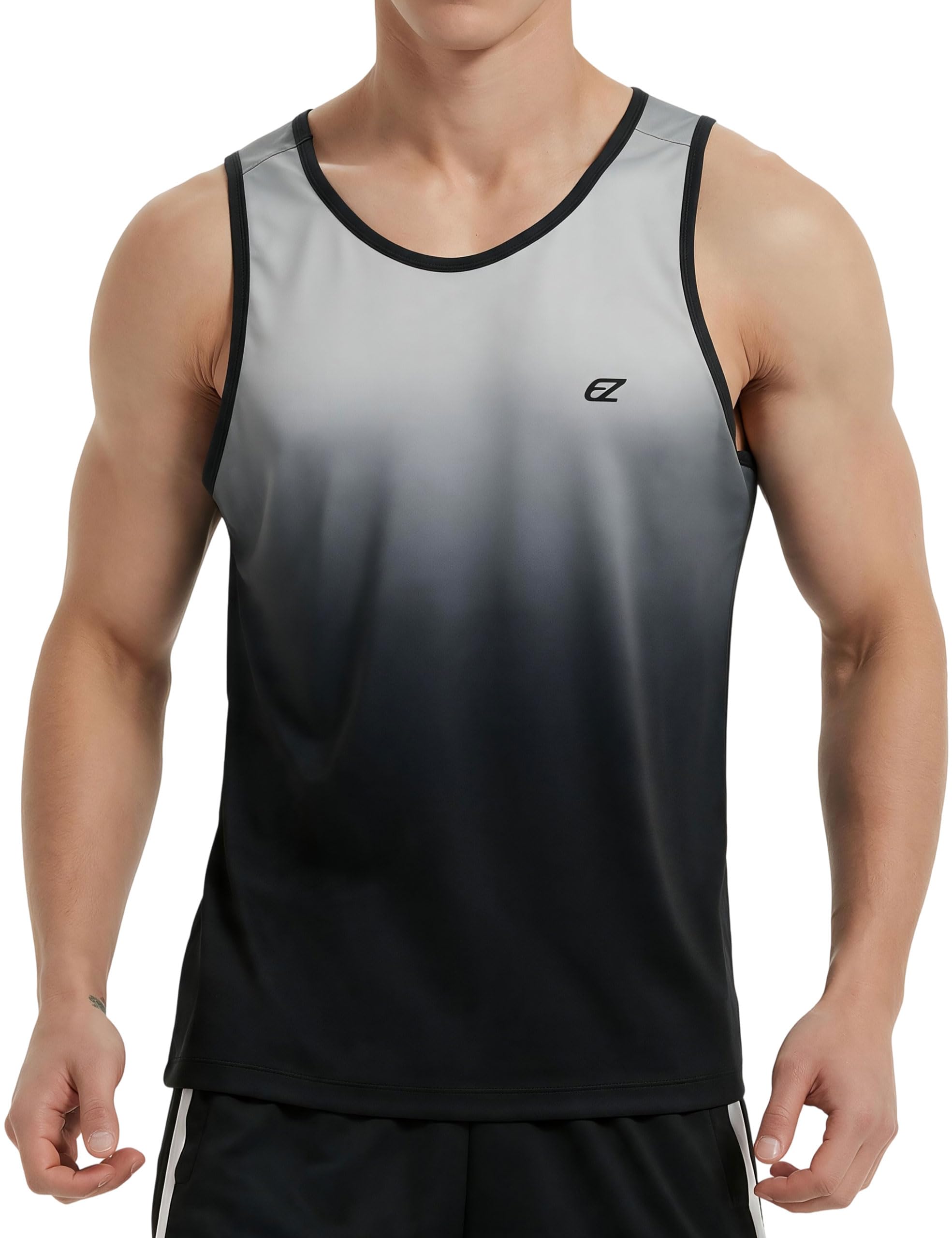 EZRUN Men's Quick Dry Workout Tank Top UPF 50+ Sweat-Wicking Gym Shirt