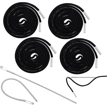 Larrel Pack of 4 Drawstring for Jogging Bottoms 140 cm Black Cord for Hoodie with Pull-Through Needle Replacement Drawstring Jogging Bottoms Band Trouser Bands Drawstring for Hoodie Shorts Jogging Bottoms Trousers