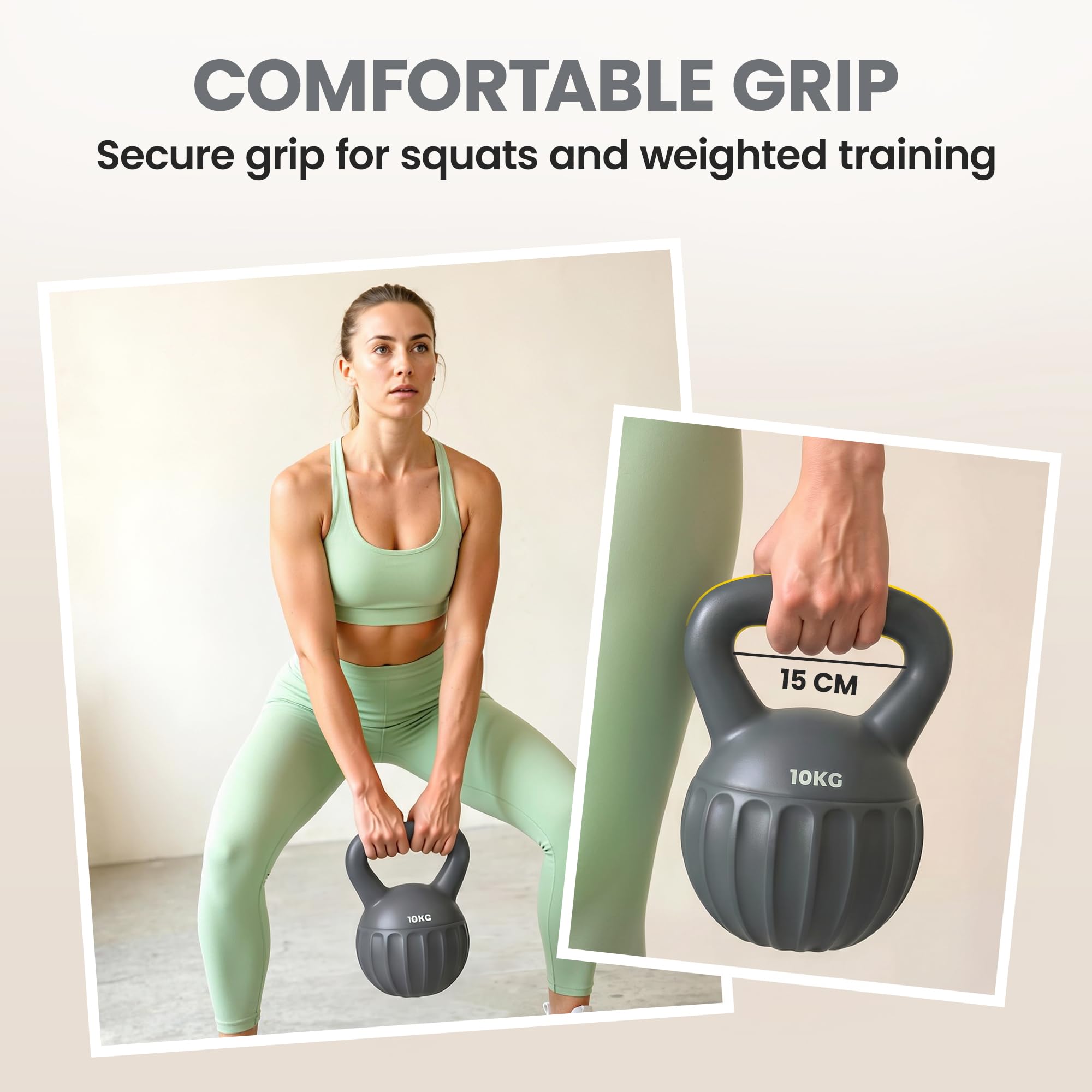 SPORTNOW Dzwonek do hantli, 6 kg/8 kg/10 kg, z antypoślizgowym uchwytem do domowej siłowni, podnoszenia ciężarów, treningu siłowego | Podnoszenie ciężarów, trening siłowy