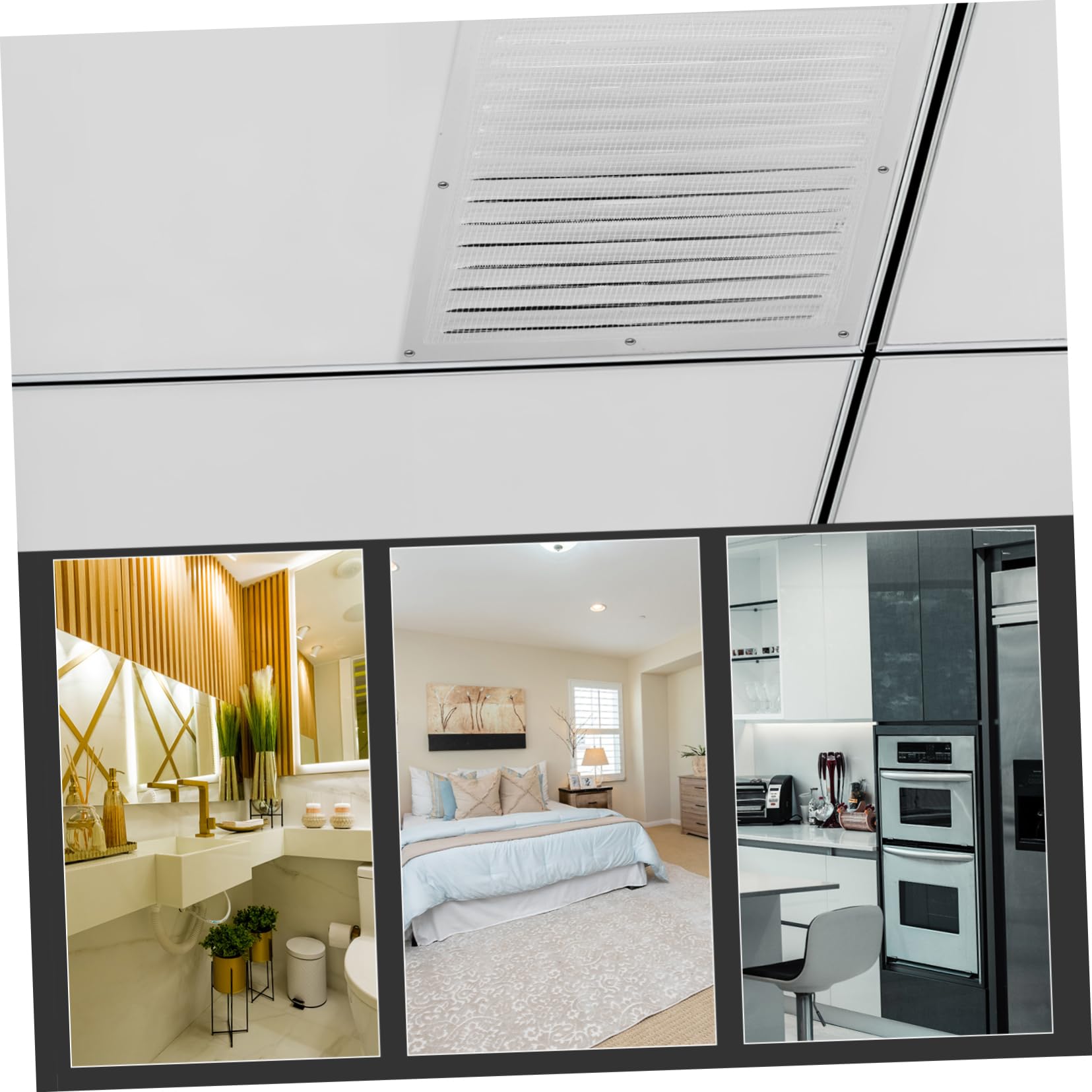 2pezzi Bocchetta Ventilazione Soffitto in Alluminio Scarico Per Condizionatore d Aria Copertura Per Prese d Aria Per Pareti Esterne Design Persiane Per Isolamento Termico e