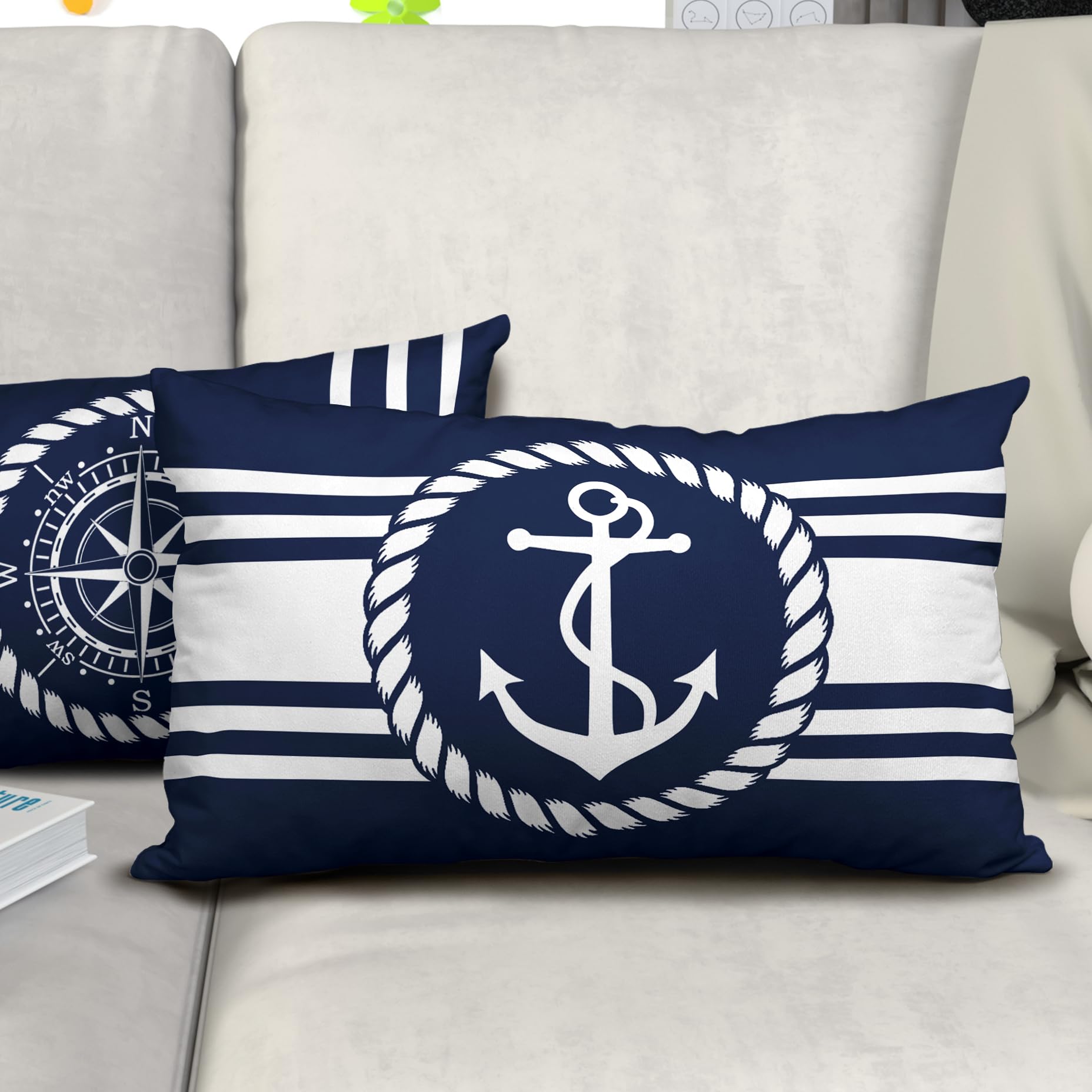 Kwlegh Lot De 2 Housses De Coussin Vintage En Coton Et Lin Avec Palmier Tropical Hawa En Et Cocotier 40 6 X 40 6 Cm 979770