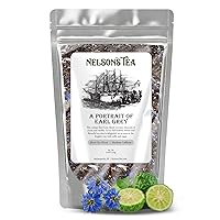 Vista 17 de Nelson's Tea - Té Earl Grey Hoja suelta - Té negro de frambuesa Earl Grey con frambuesas secas - Hoja suelta Earl Grey con pétalos de aciano