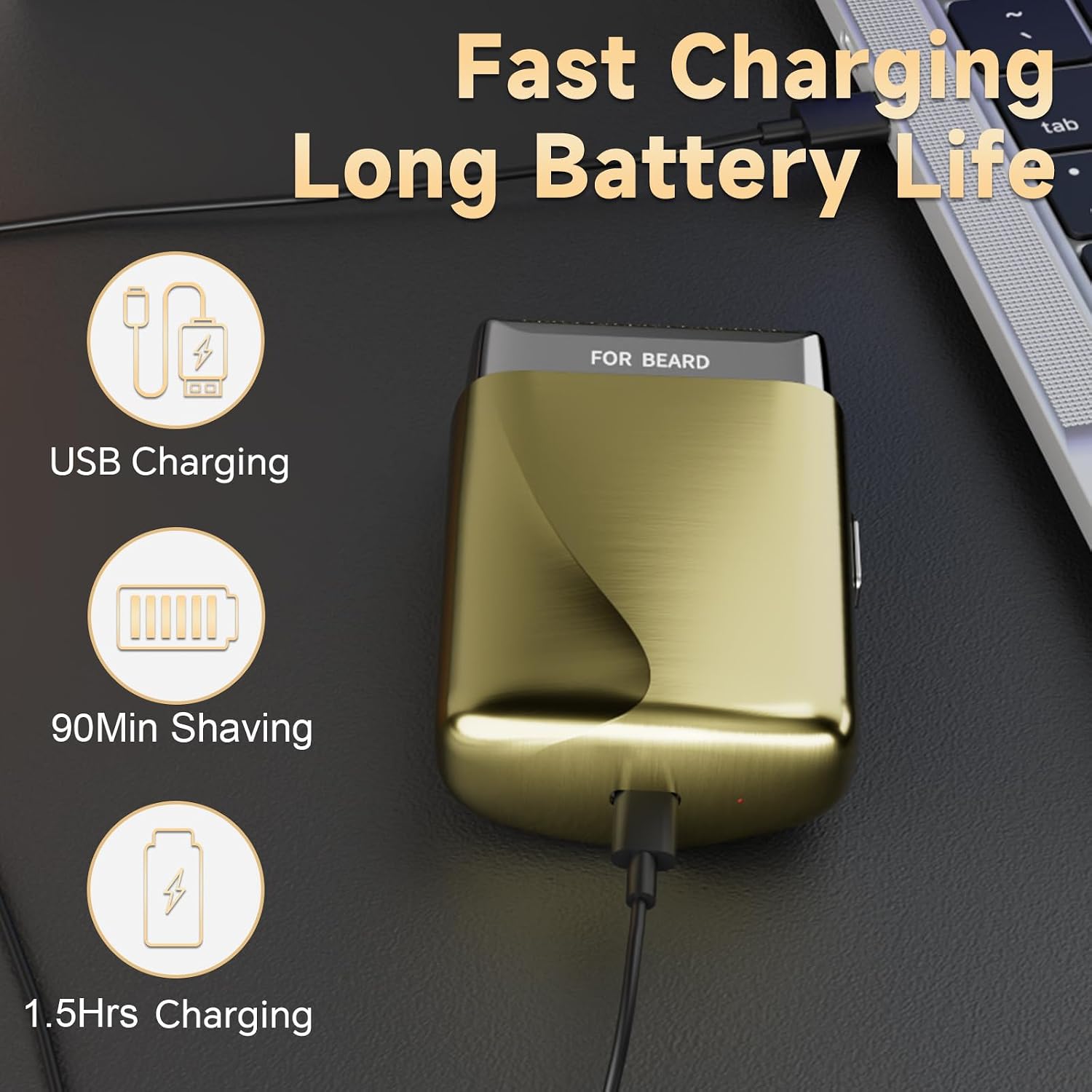 RUIM Electric Razor for Men – 2-in-1 Foil Shaver & Trimmer, USB-C Fast Charging, IPX6 Waterproof Wet/Dry, for Face Head & Beard Grooming, Travel Essentials