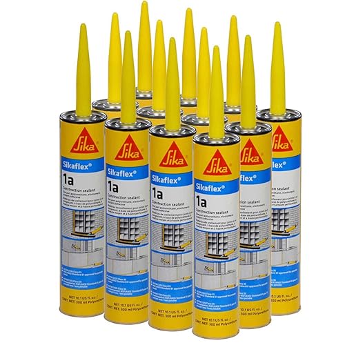 AWF PRO Sikaflex 1a Kit - Sellador de hormigón y mampostería de poliuretano para superficies verticales y horizontales, flexible, sin hundimiento, 1