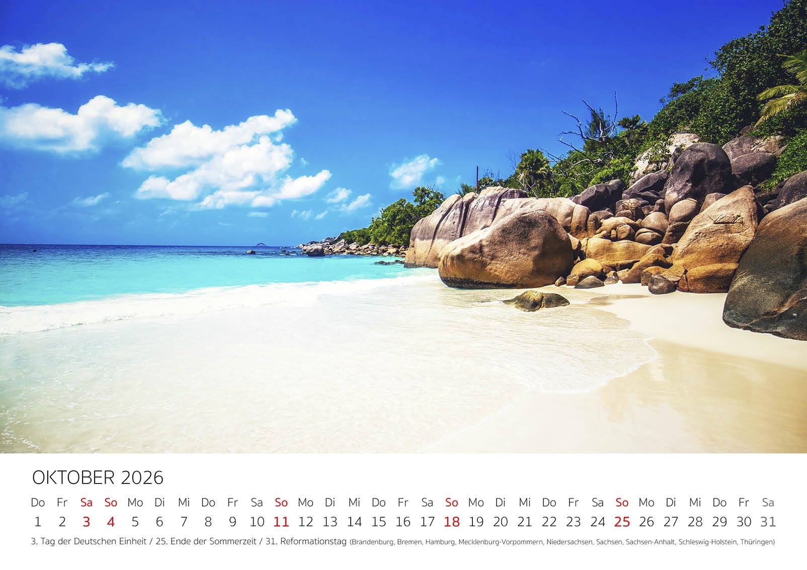 Edition Seidel Premium Kalender Faszination Seychellen 2026 Format DIN A3 Wandkalender Afrika Inseln Strand Meer Küste Palmen