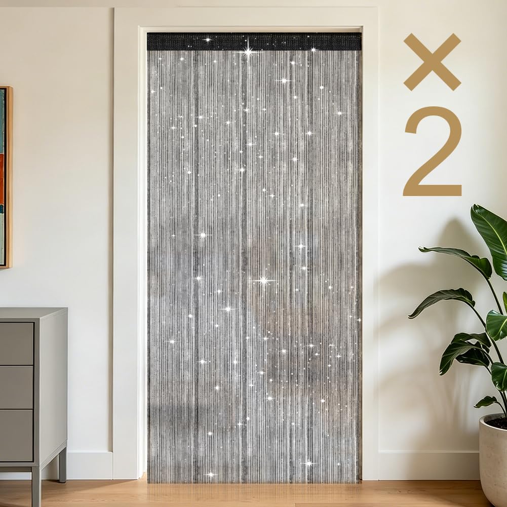 OFFCUP 2 Pack String Door Curtains, 100 x 200cm String Doorways Divider