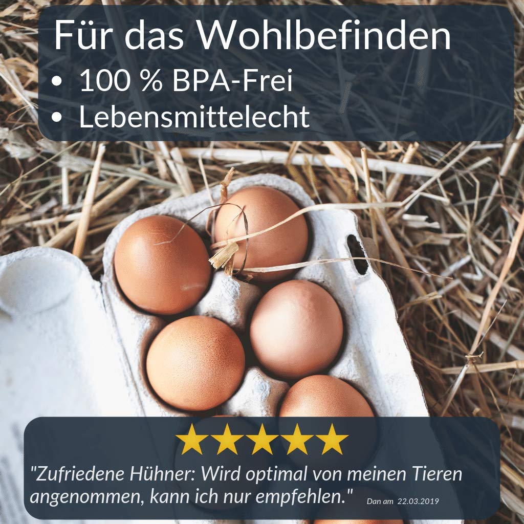 Futterautomat mit Füßen mit 2, 4, 8, 12 und 16 kg grün I Hühner, Geflügel Futterspender I Automatischer Spender für Hühnerfutter I Futterstation aufhängbar I Wasserdichter Automat (8 kg)