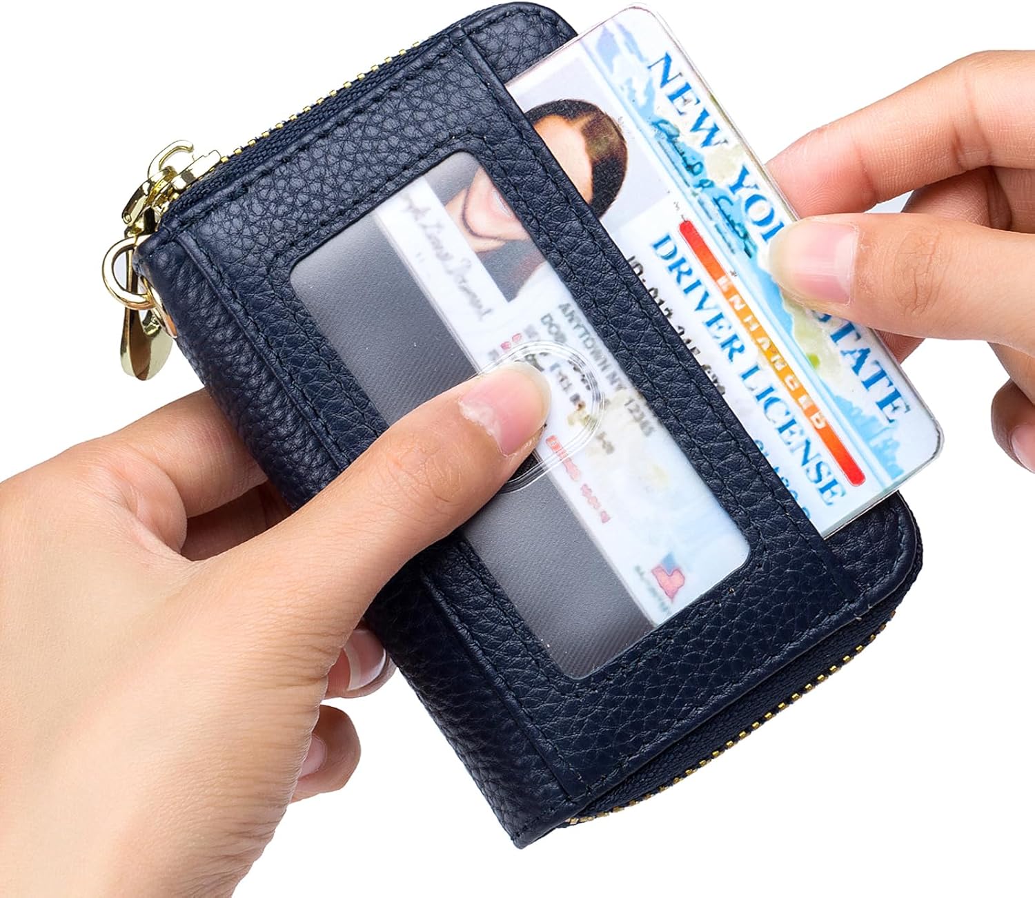 imeetu Rfid Credit Card Holder,Genuine Leather Businese Card Case,Rfid Blocking Wallet for Women & Men - Image 3