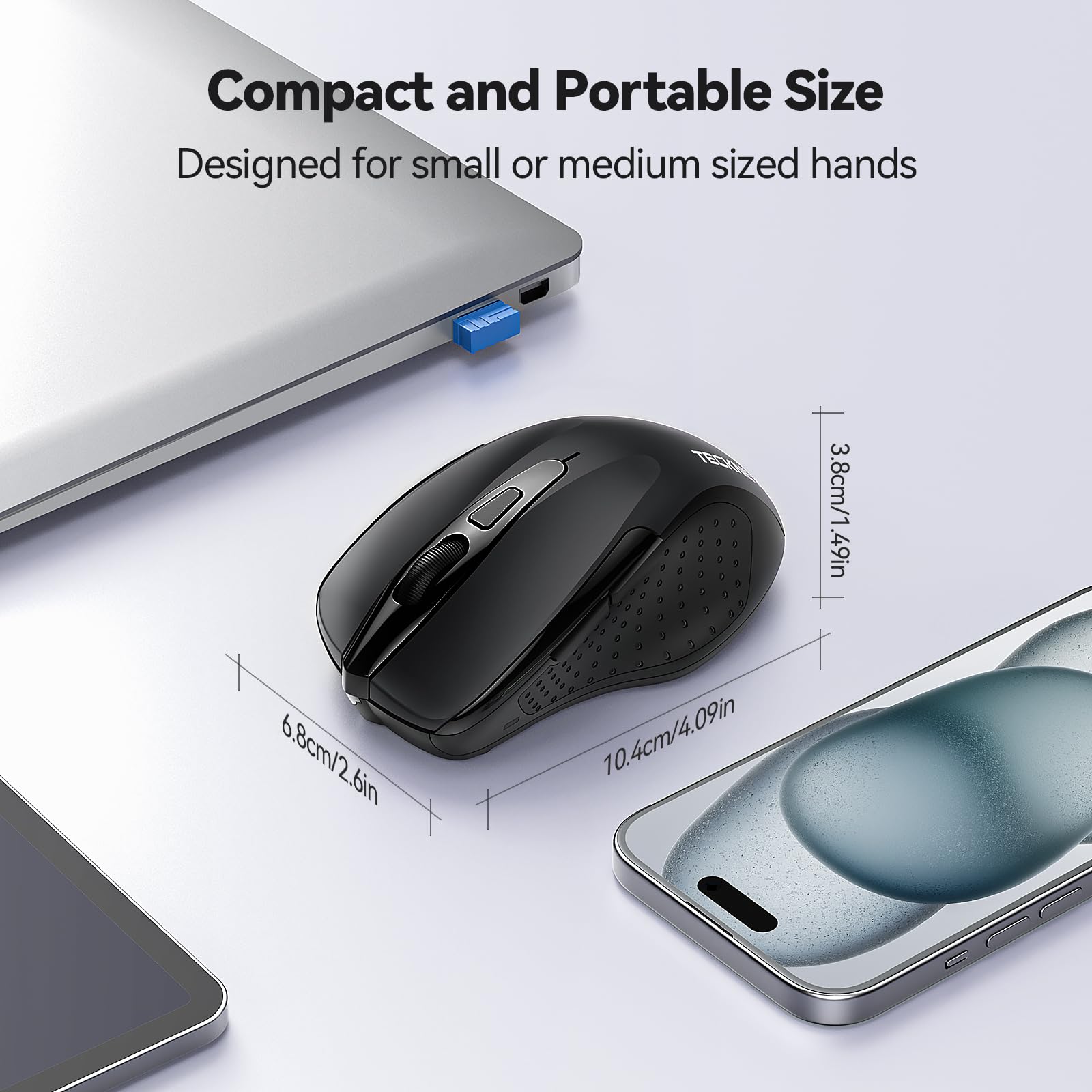 TECKNET Wireless Mouse Rechargeable, 2.4G Computer Mice with USB-A Receiver — Amazon image 3