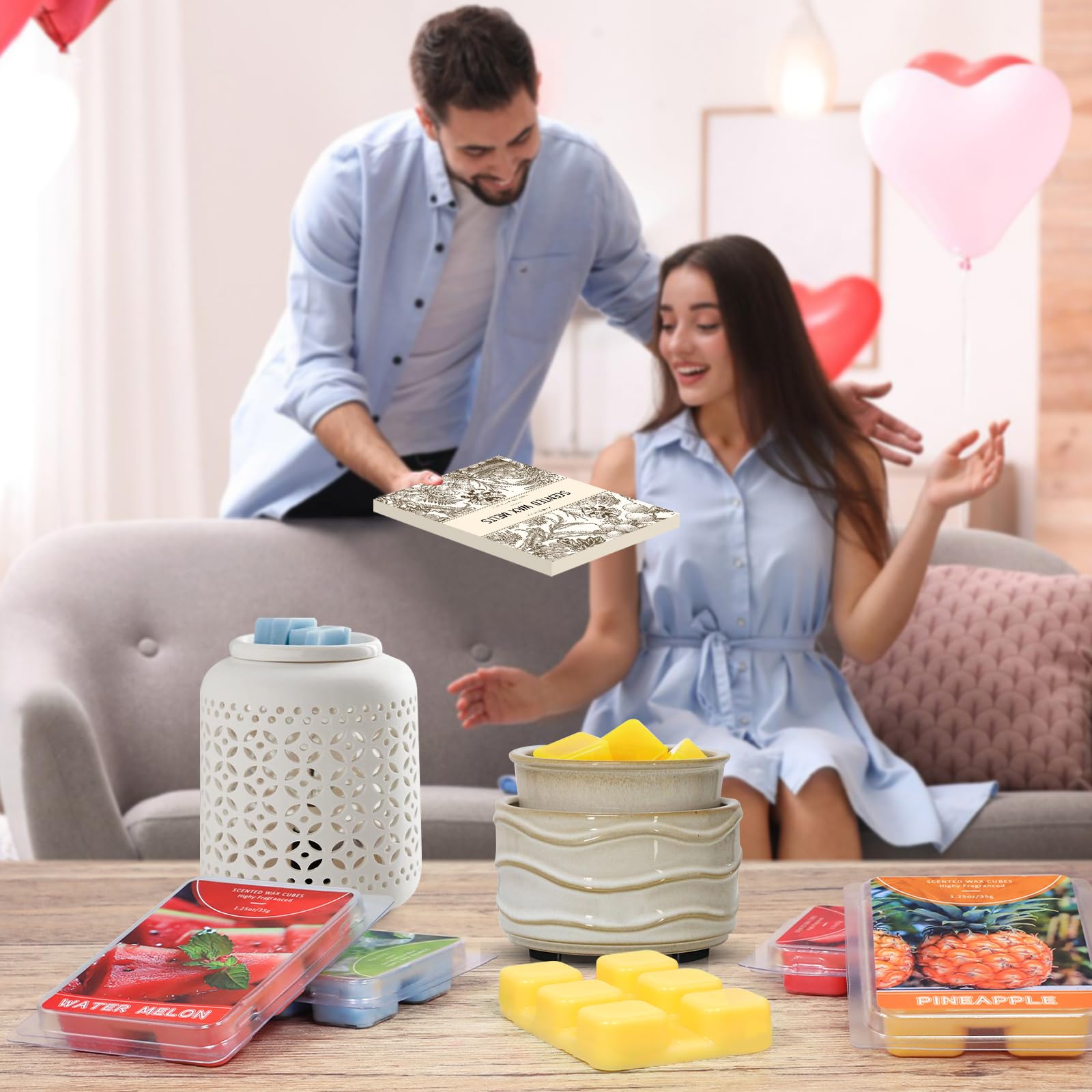 6 Cubetti Cera Profumata Di Soia - Fragranze Frutta Per Aromaterapia
