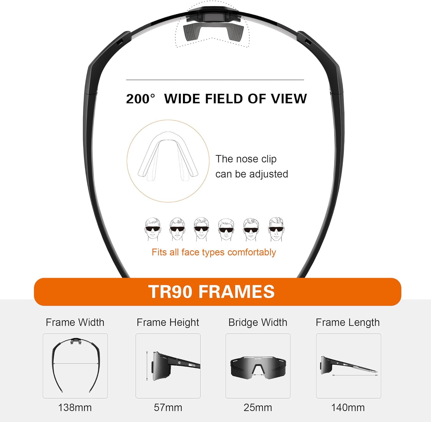 suoso Cycling Polarized Sunglasses for Men: UV400 Protection Glasses Running Baseball Softball Sports Goggles for Youth Women - Image 5