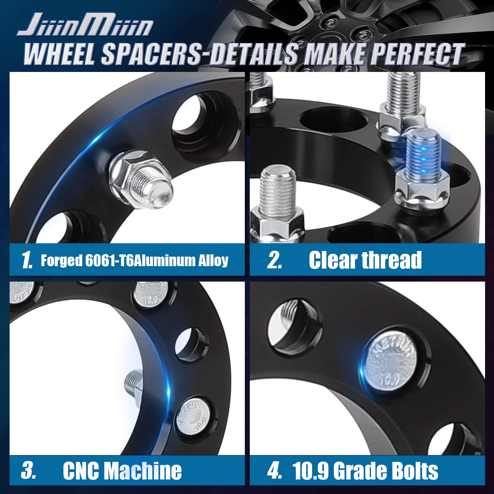 4-Pack Wheel Adapters & Spacers - Convert 5x5.5 To 5x4.5 Bolt Pattern With 12x1.5 Studs, 38mm Thick