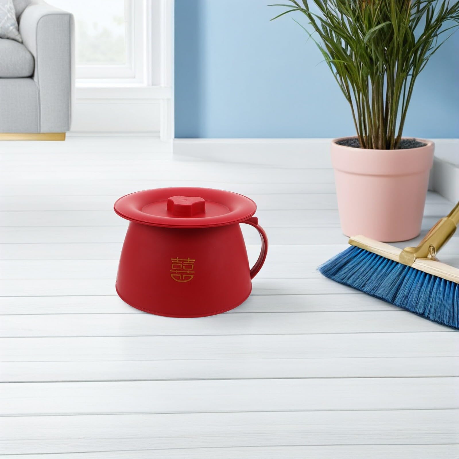 PAMINGONO Orinal Portátil para Pequeños Rojo de Plástico Pp, Bacinilla Ergonómica Estable para Entrenamiento de Baño y Uso en Viaje, Urinario Unisex para Bebés y Postrados en Cama — view 7