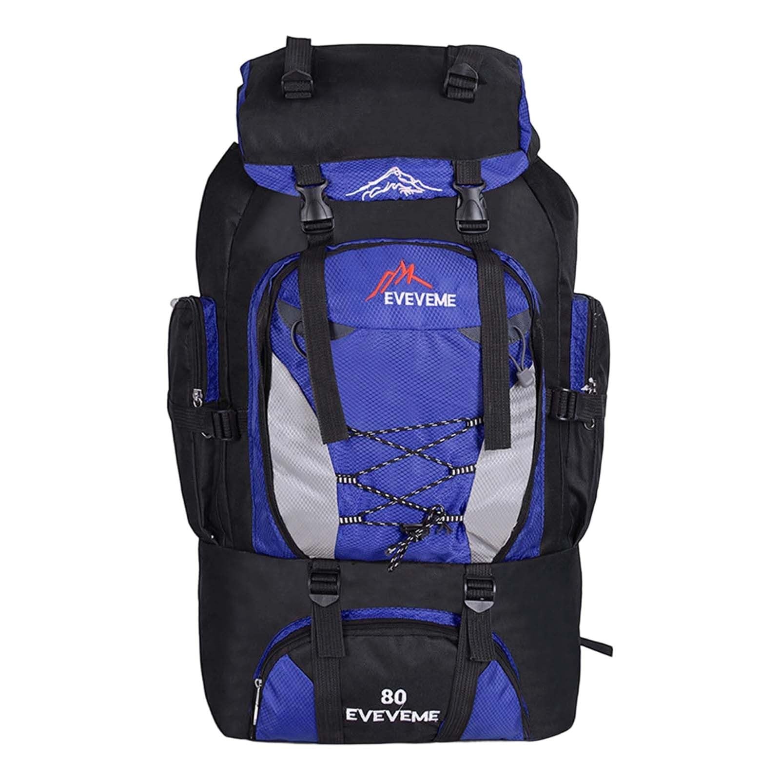 Hiking Backpack Waterproof 80L Foldable Rucksack Durable Lightweight Camping Bag with Rain Cover for Camping Trekking Hiking Walking Cycling Climbing Outdoor Sports for Women Men