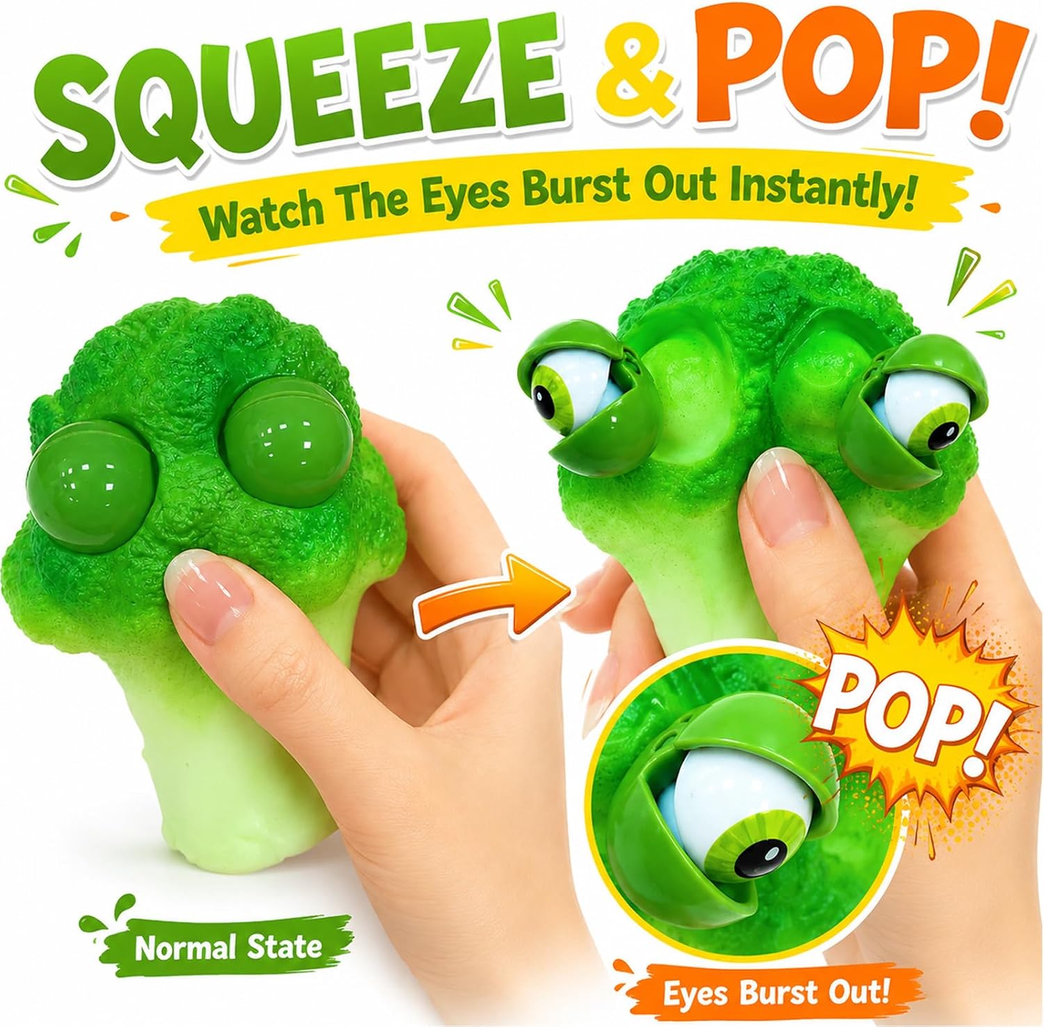 Cute Squishy Fidget Toys,Kawaii Broccoli Grapes Squeeze Toys image 2