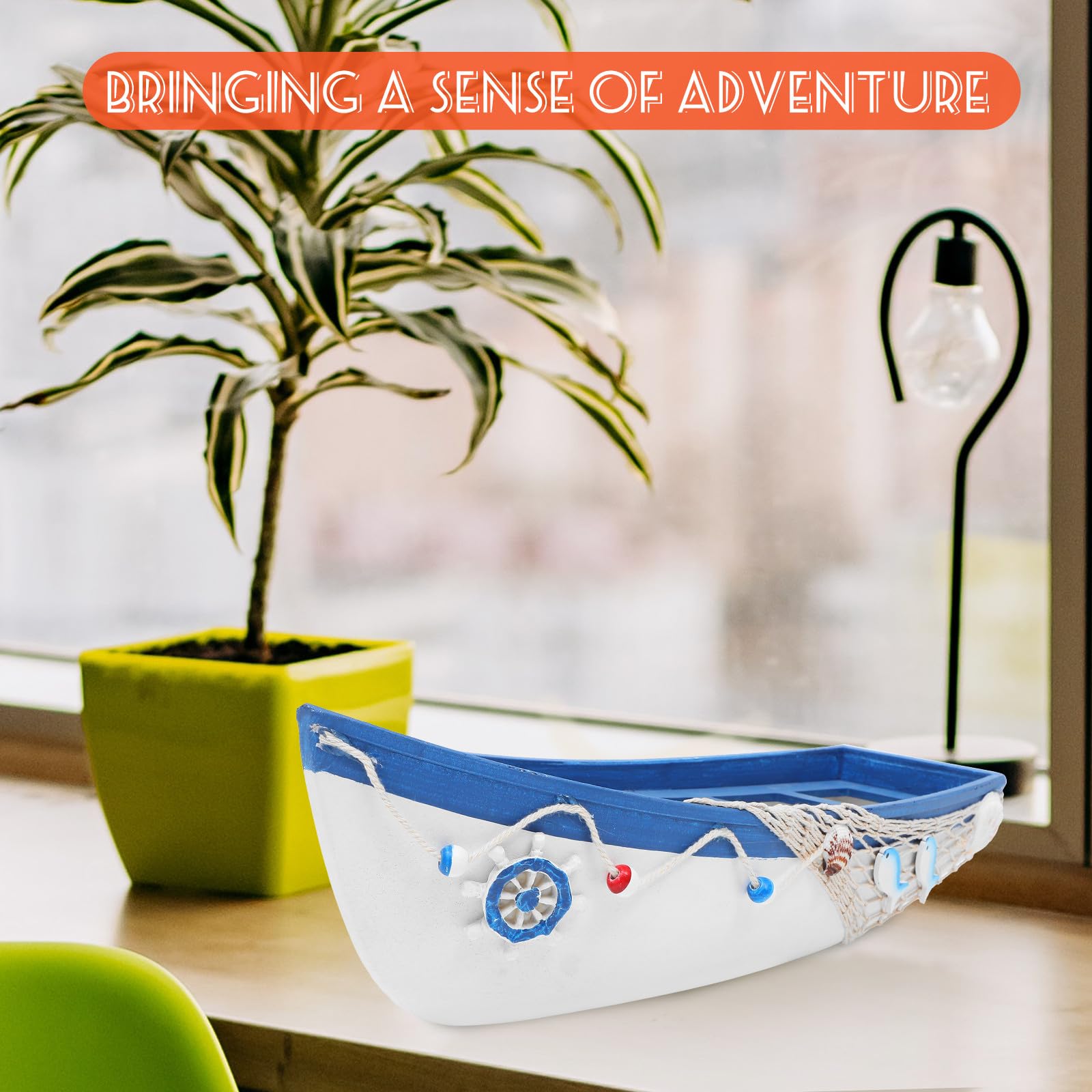 DOITOOL Grande Riproduzione di Nave in Legno Decorazione Barca a Vela Rustica, Ornamento Nautico da Tavolo in Legno, Centrotavola per Arredamento Casa a Tema Mare e Spiaggia, Artigianale