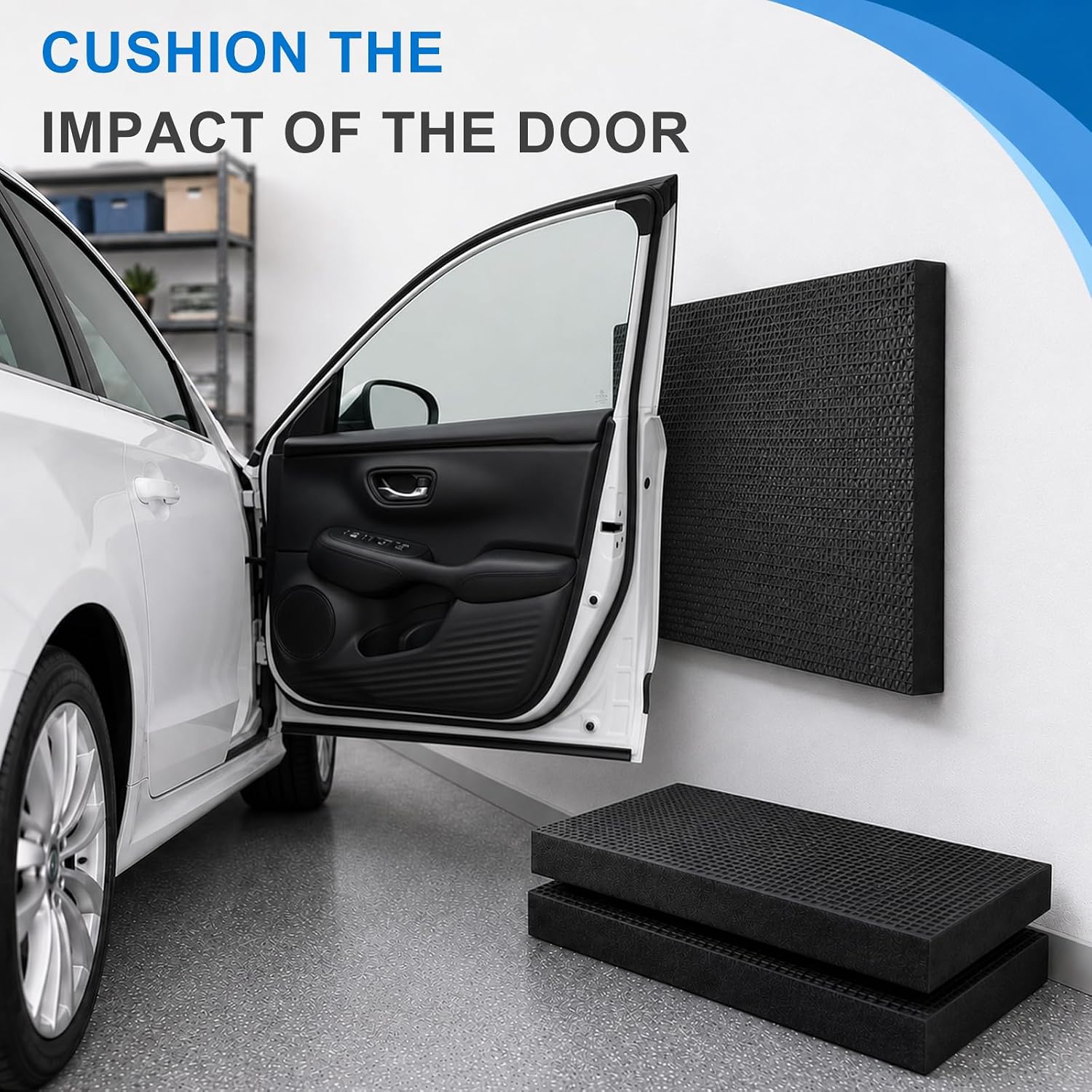 2 PCS Garage Wall Protector, 0.8" Thickness Self-Adhesive Car Door Protectors for Parking Assist, High Density EVA Foam Garage Wall Cover Bumper Guard for Most Cars