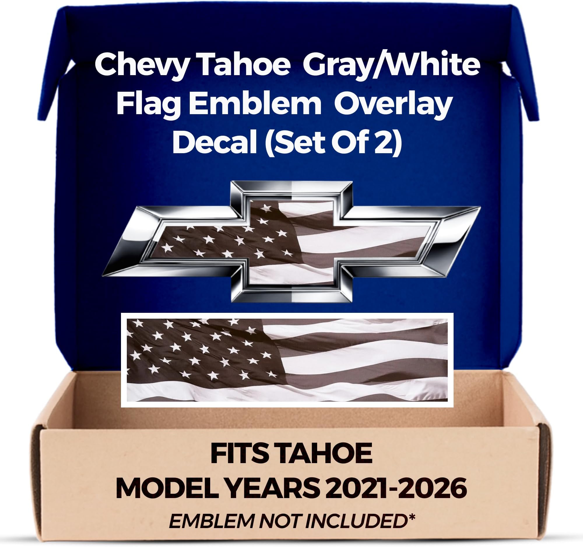 シボレー タホ ブラック アメリカ国旗 グリル ゲート ボウタイ エンブレム デカール 2021-2025