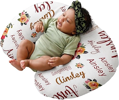 Funda de almohada de lactancia para bebé, fundas suaves de lactancia con nombre personalizado, funda de almohada de lactancia materna para