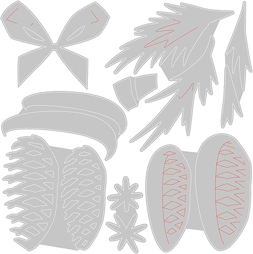 Miniatura 8 de Sizzix Thinlits Juego de troqueles de 15 piezas Yuletide Colorize de Tim Holtz  666073  Capítulo 4 2022 Oblea, Gris