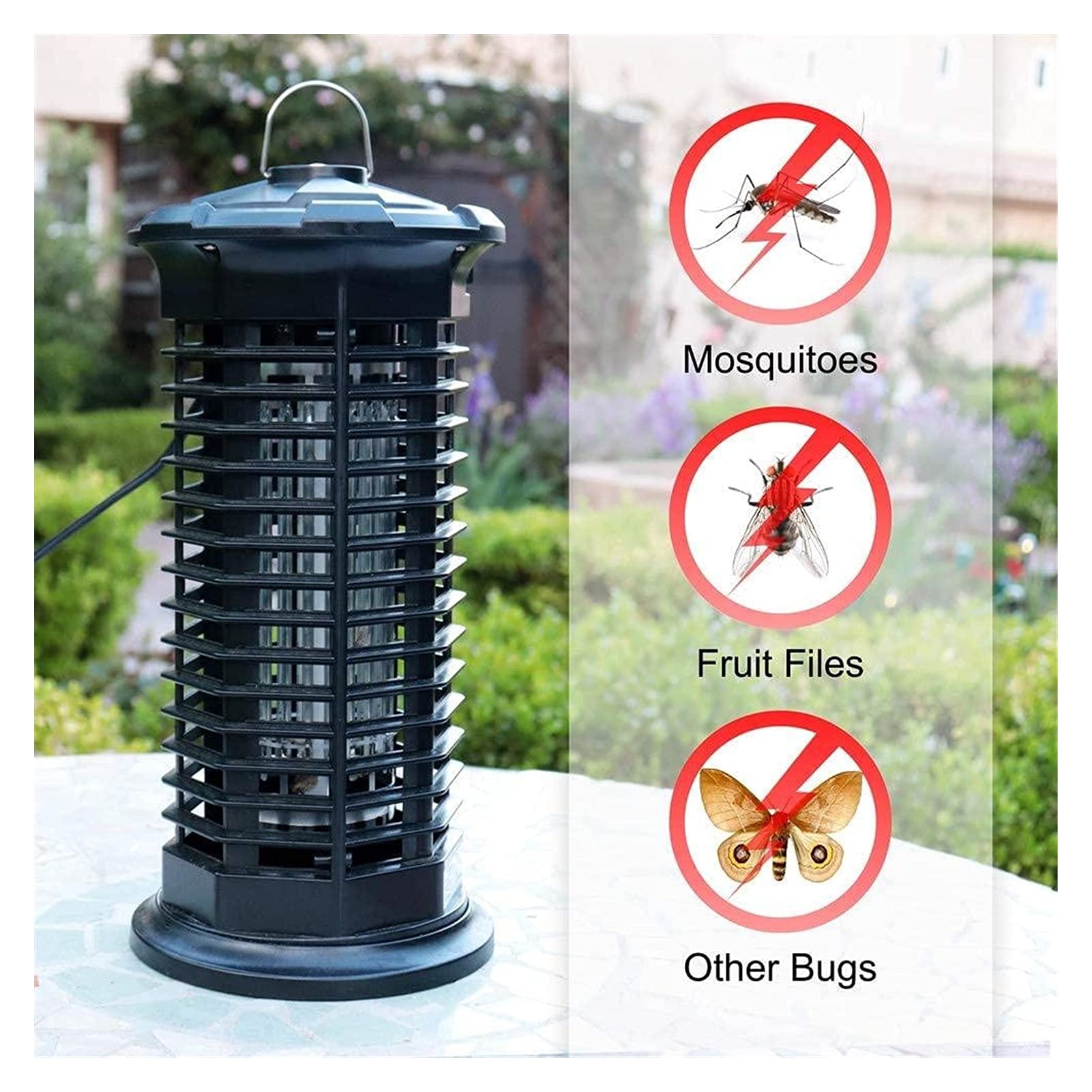 Zapper Elettrico per zanzare da Esterno Silenzioso Repellente per zanzare Lampada elettrica per zanzare di Sicurezza per la casa Giardino Cortile Patio Camera da Letto Repellente per Insetti