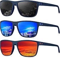 Vista 18 de KALIYADI Gafas de sol polarizadas para hombre, gafas de sol ligeras con protección UV para conducir, pescar y jugar golf