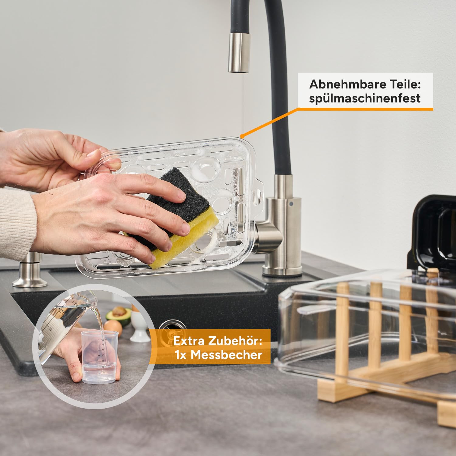 TZS First Austria Eierkocher Grau - 8 Eier Kapazität - 4 Kochstufen inkl. Dampfgarfunktion - Automatische Abschaltung mit Signalton - Trockenkochschutz - Messbecher & Pochierschale - Kompakt & Leicht