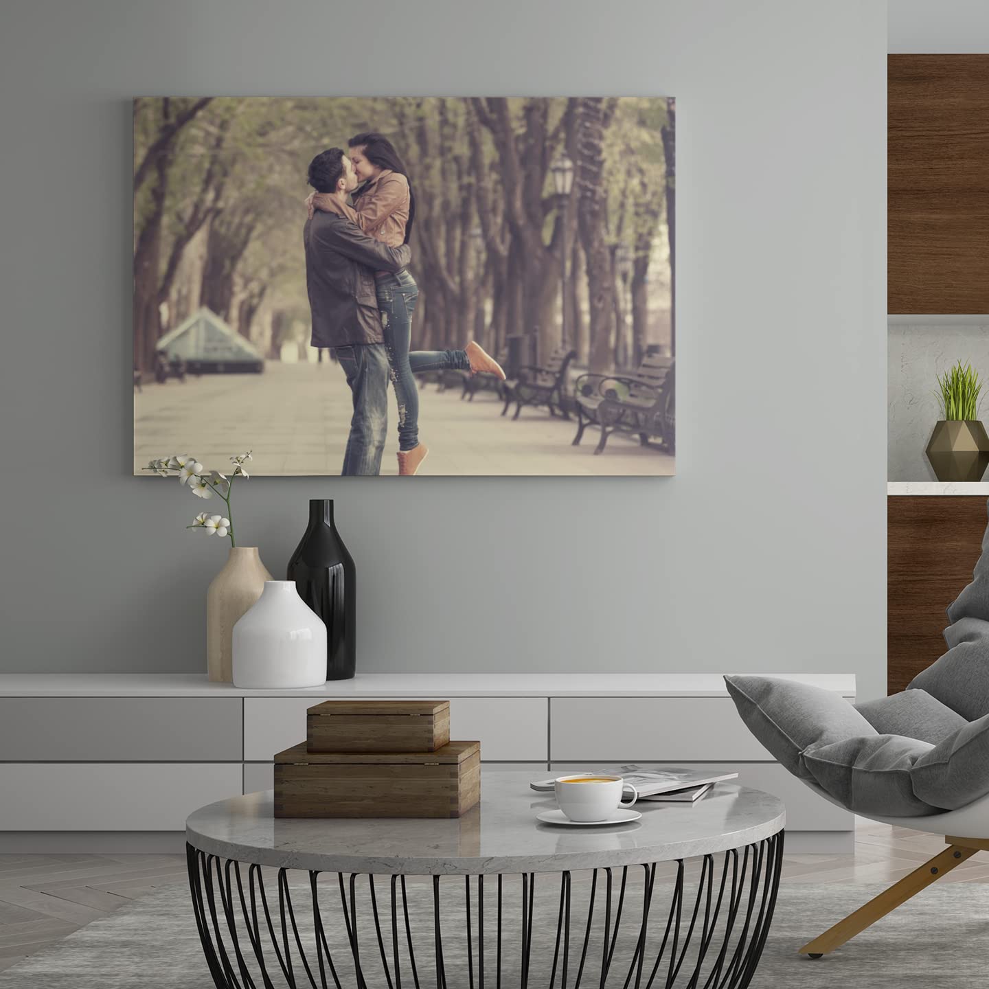 Genérico Lienzo Personalizado con Foto y Texto Cuadro Impresión Sobre Lienzo con Bastidor Madera (100 x 80)
