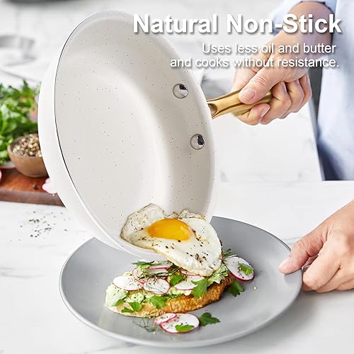 Miniatura 3 de VONIKI - Juego de utensilios de cocina de cerámica, juego de 16 ollas y sartenes antiadherentes, juegos de utensilios de cocina con utensilios de