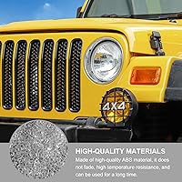 Vista 4 de JeCar para Jeep TJ Grill Inserts, Insertos de rejilla de malla para Jeep Wrangler TJ 1997-2006 (negro)