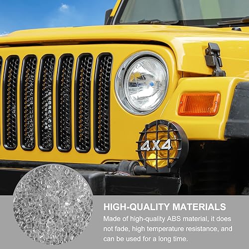 Miniatura 4 de JeCar para Jeep TJ Grill Inserts, Insertos de rejilla de malla para Jeep Wrangler TJ 1997-2006 (negro)
