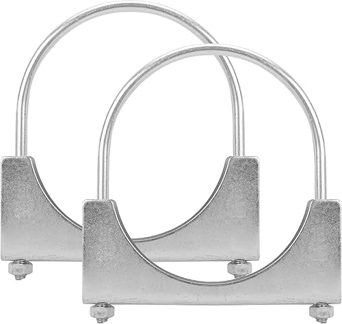 BATONECO Abrazadera de perno en U de 1.75 pulgadas, abrazaderas de escape de silenciador, acero suave resistente de 1-34 pulgadas (paquete de 2)