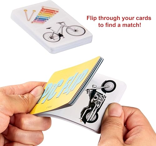 Miniatura 4 de Mattel Games Juego de cartas PIC FLIP con 110 cartas en una lata decorativa, es un gran juego para niños de 7 años en adelante