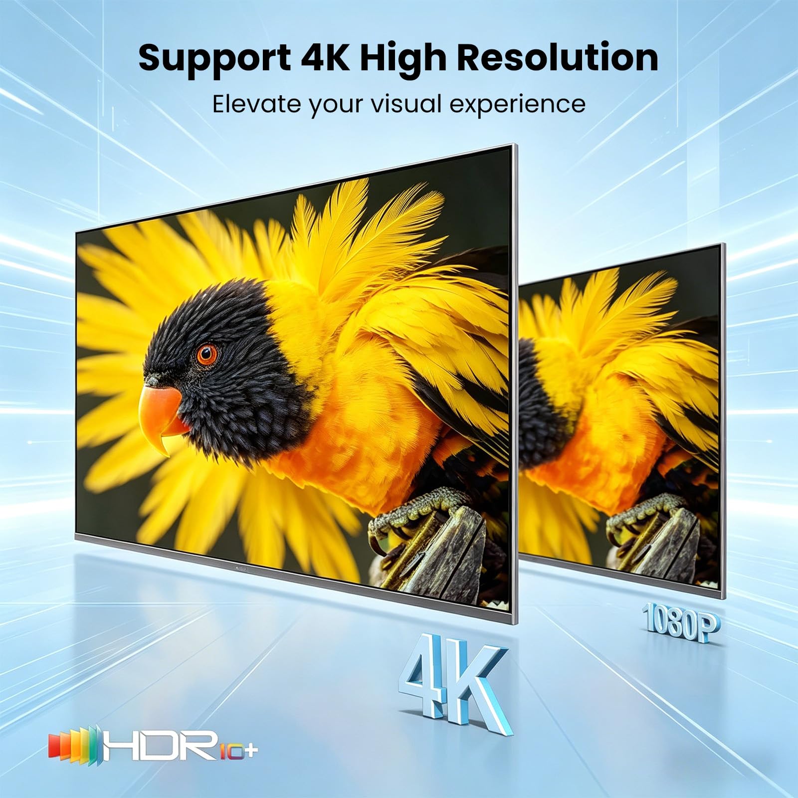 HDMI 4K Splitter HDMI Splitter 1 Entrada 4 Salidas V1.4 Powered 1x4 Puertos Caja Soporta 3D HDCP Duplicar/Espejo 4 Pantalla para Box PS4 PS3 BLU-Ray HDTV STB DVD Proyector