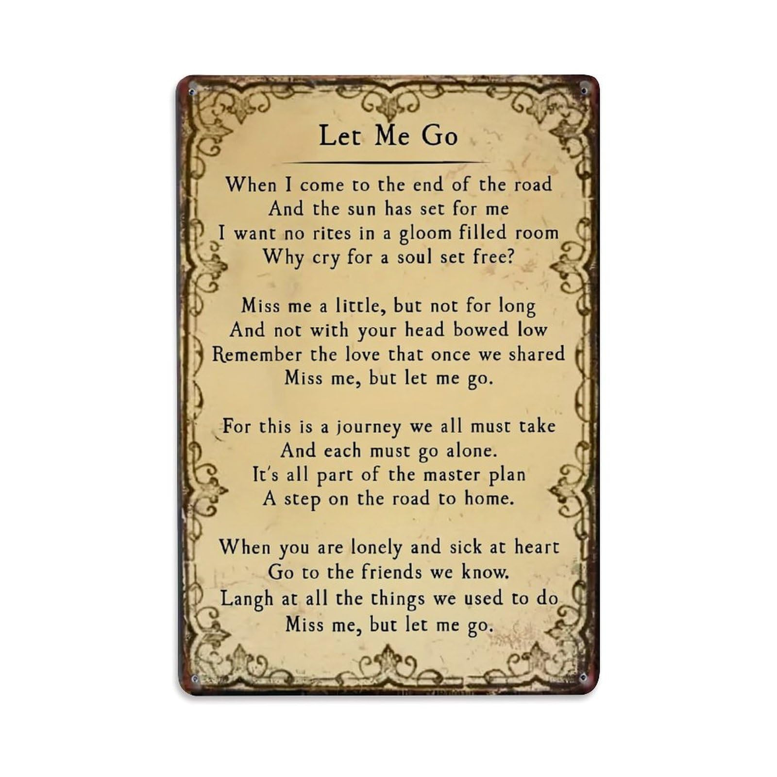 Vintage Poem Design Retro Metal Tin Sign, Vintage Decor Art Poster for Bar, Home, Man Cave, Kitchen, Laundry Room Gift 8x12Inch