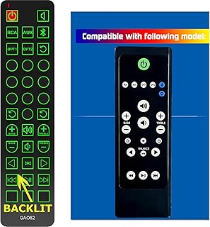KantoスピーカーSYD SYD6 YU YU3 YU4 YU5 YU6用交換用リモコン (Y2 SYD2 SYD3 SYD4 SYD5には適合しません)。グリーンのバックライトと特大ボタン付き。