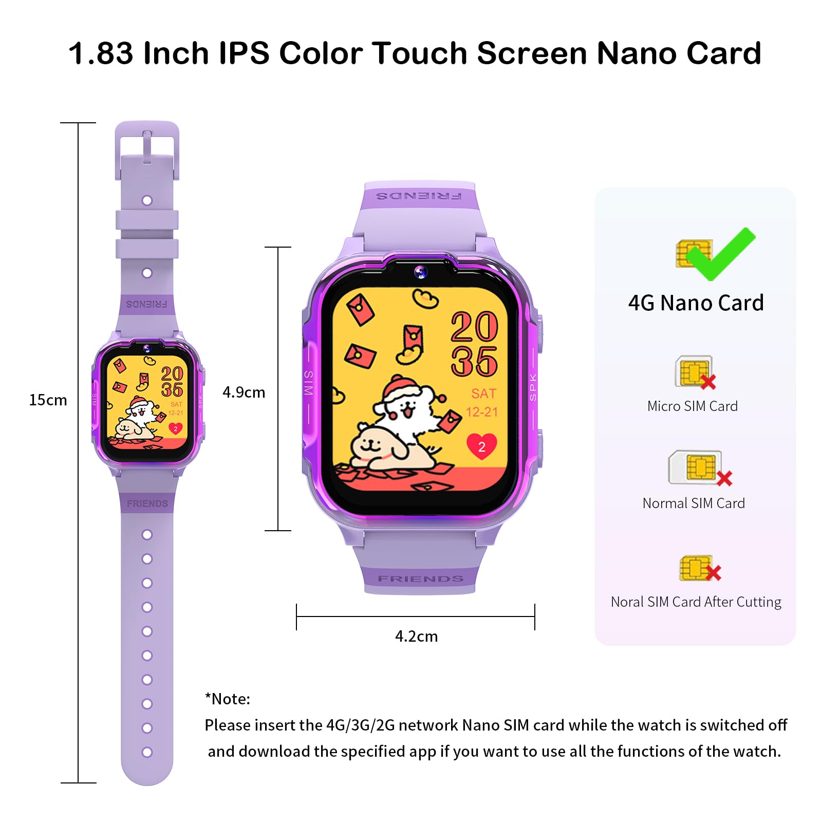 4G Smartwatch dla Dzieci z GPS Połączenia Wideo SOS Gry Budzik Krokomierz Kalkulator Wodoodporny Zegarek Cyfrowy dla Chłopców i Dziewczynek Prezent-