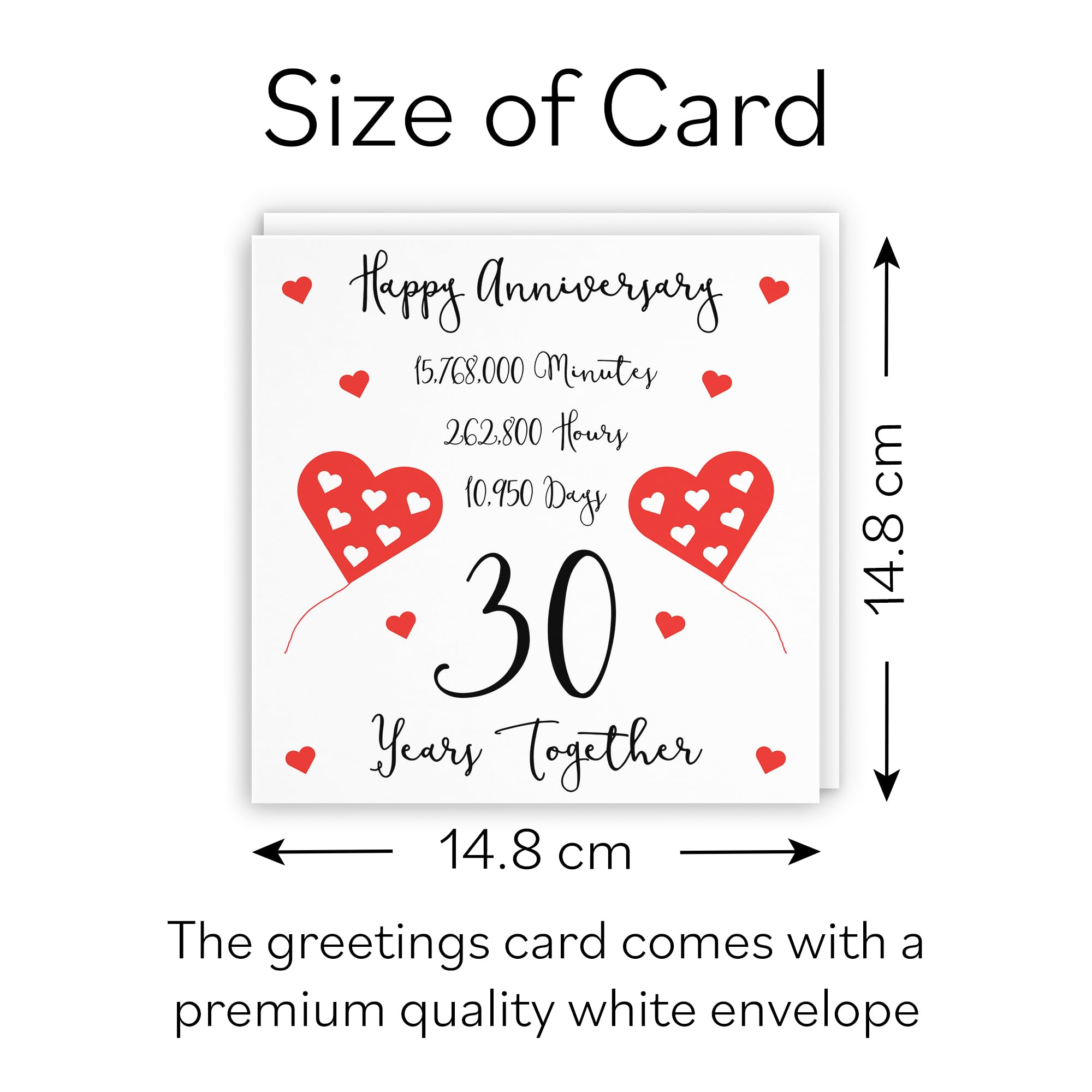 Hunts England - 30th Wedding Anniversary Card - 30 Years Together - Happy Anniversary - Timeless Collection - Fun Cute Card - Image 4