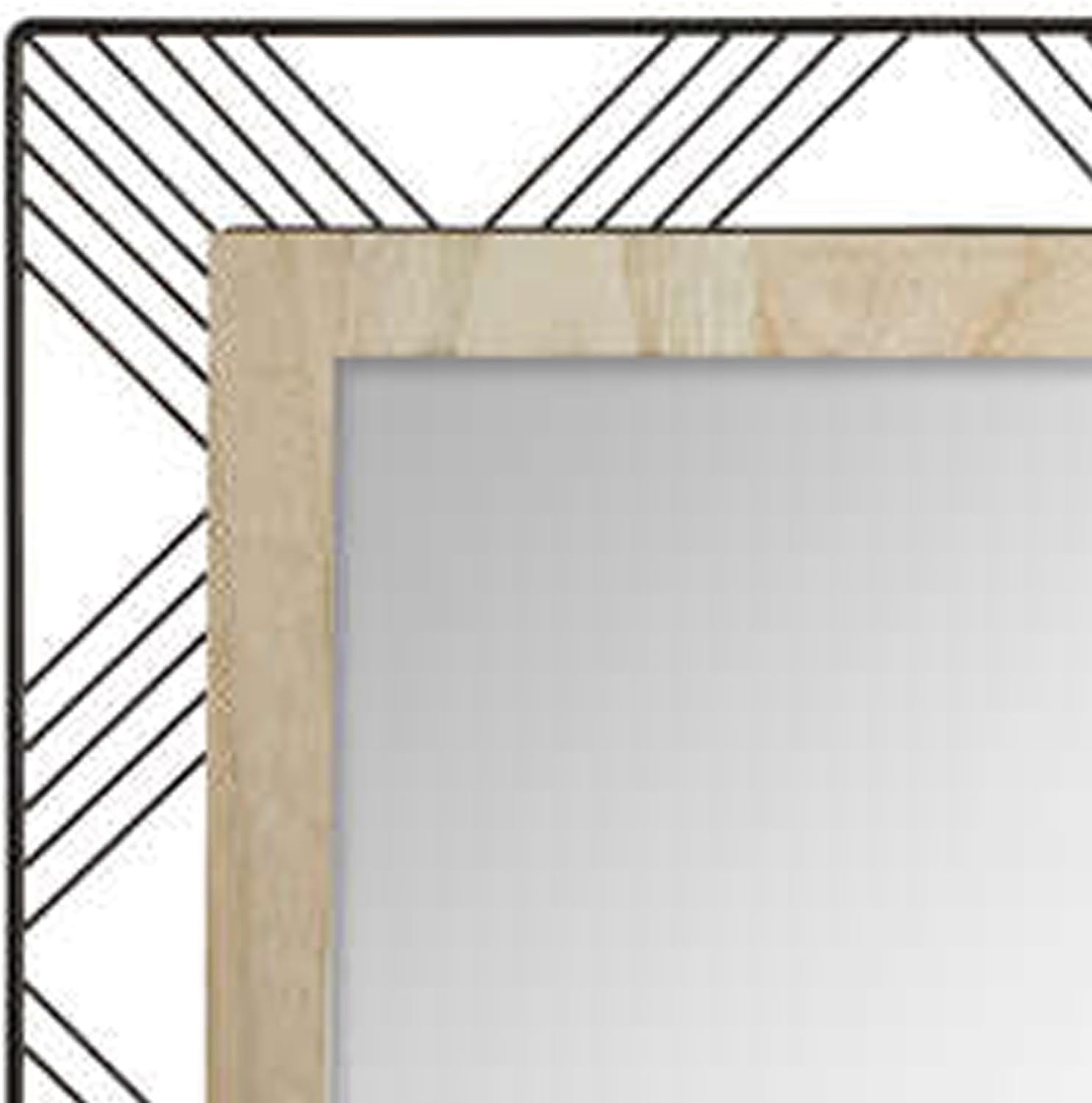 Well Home Metal and Wood Square Mirror L 45.5 x D 2 x H 45.5 cm