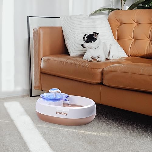 Miniatura 9 de Dispensador de agua para perros o gatos, fuente de bebida para perros de 81 onzas con 3 filtros lavables, dispensador de tazón de agua antiderrames