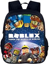 Roblx Backpack, Kindergarten Roblx Backpack 3-5 Years, 14 Inch Cartoon Mochil for Children Primary Students Mochil Children, Boy and Girl School Bag Gift