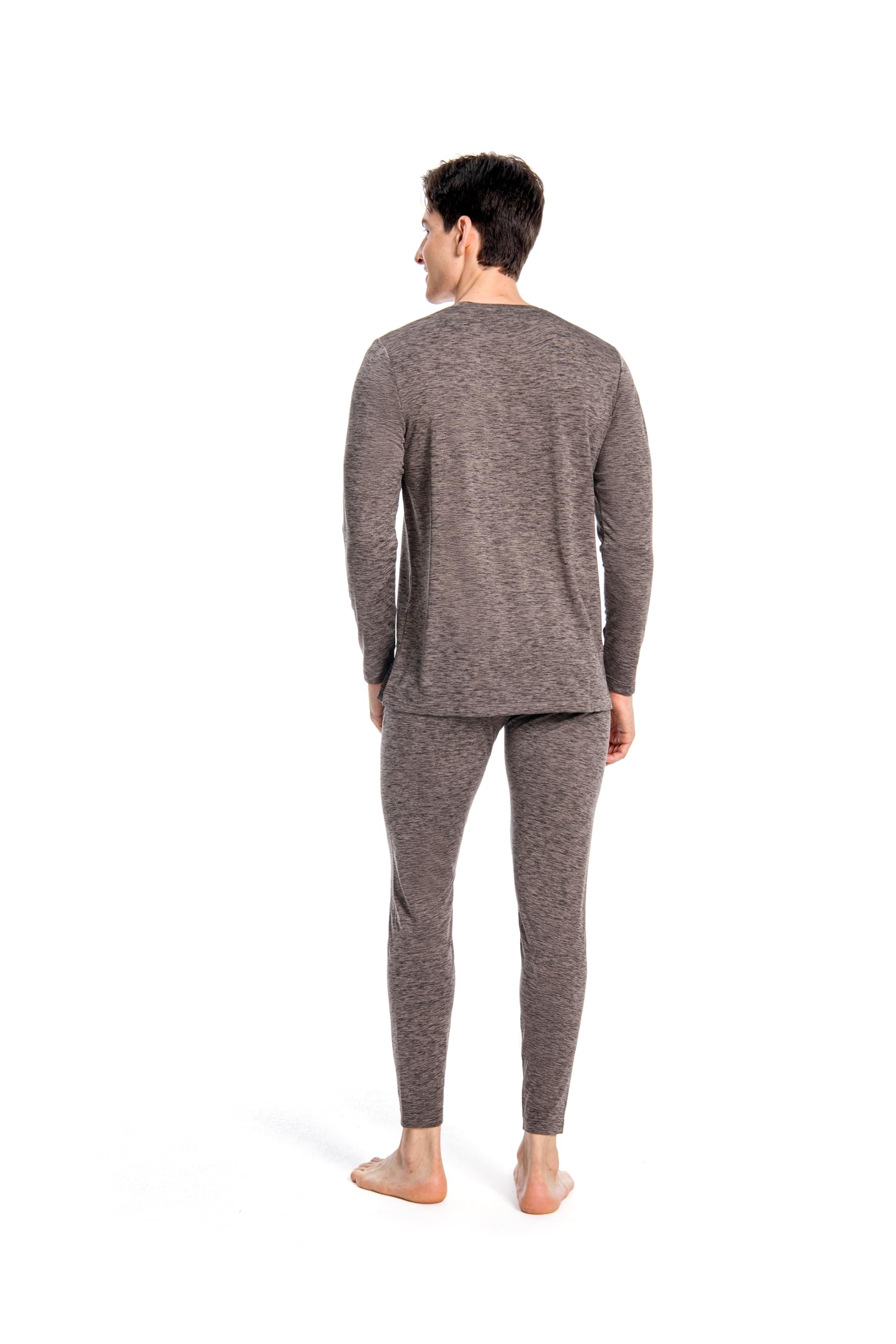 Nutria Set di Biancheria Intima Termica da Uomo Completo Intimo Termico in Pile Interno Funzionale, Maglietta e Pantaloni Termici Leggera Girocollo Manica Lunga Sci Corsa Ciclismo Palestra U07