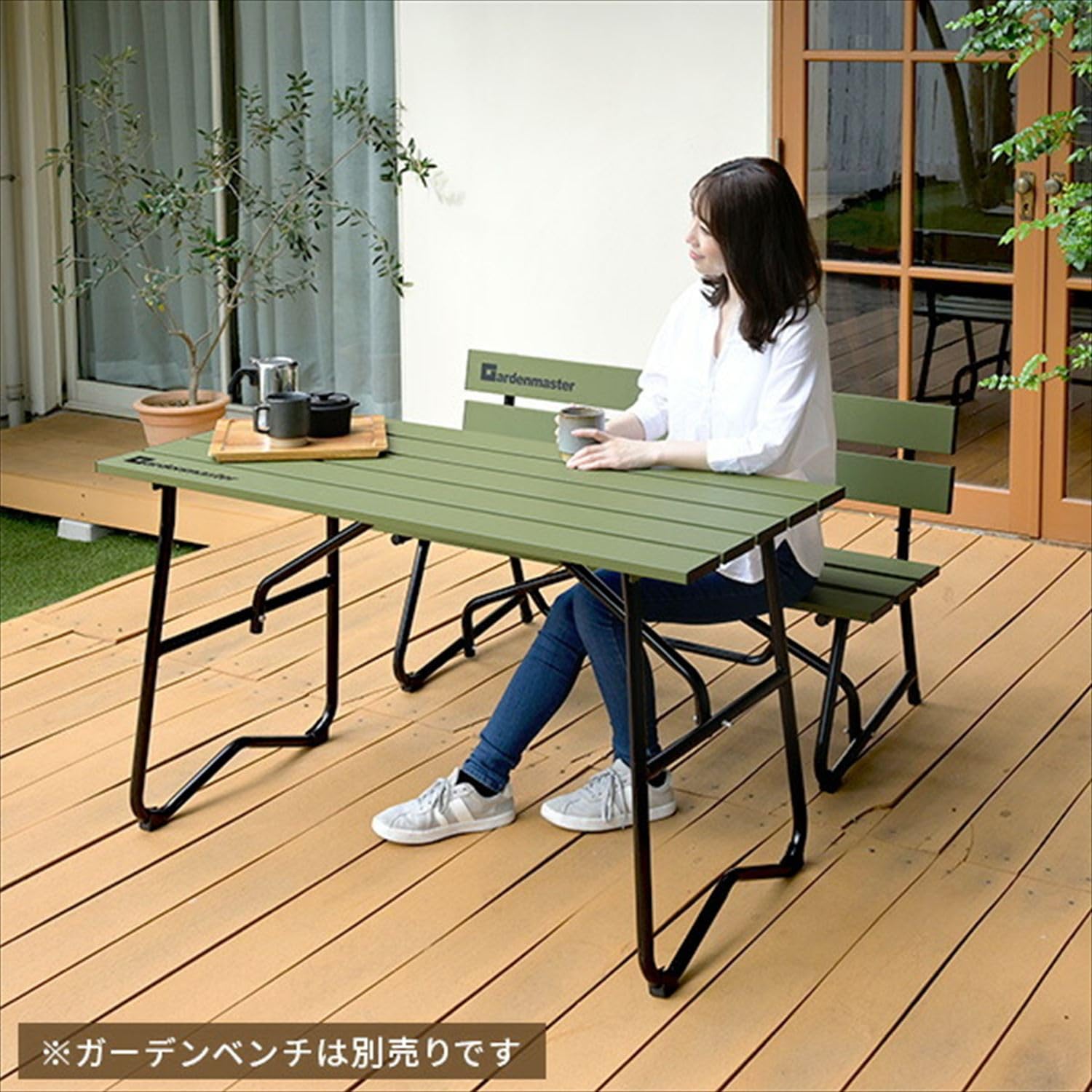 新品未使用箱不良　山善　ガーデンテーブル アルミ製 KAT-1205GM Amazon.co.jp: [山善] ガーデンマスター ガーデンテーブル 幅120×奥行