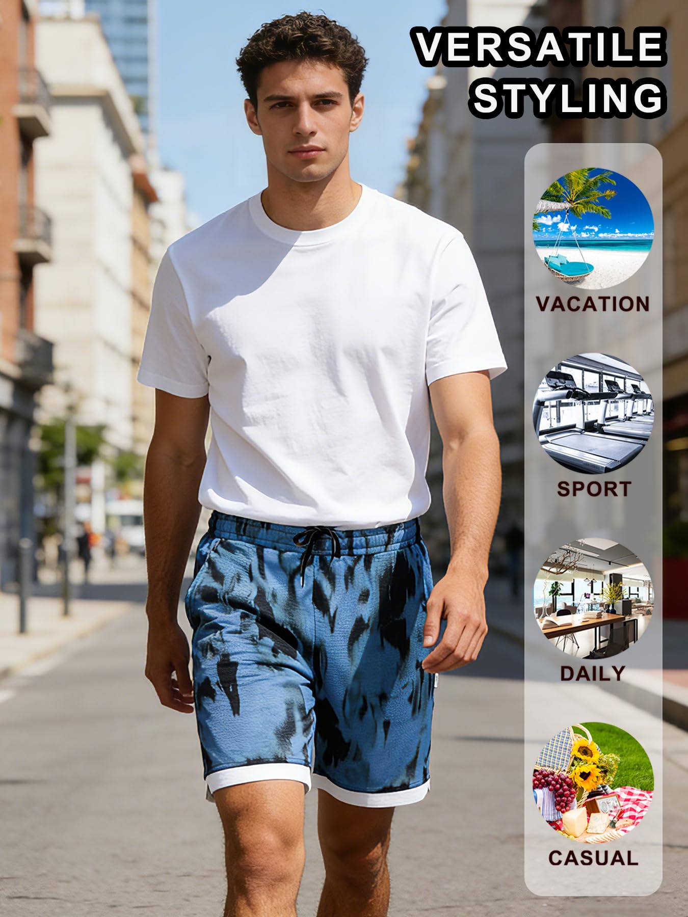 1 paquete de pantalones cortos de fútbol para hombre, transpirables, de secado rápido, para las 4 estaciones, para deportes, viajes, lavables a máquina, ligeros, modernos — view 6