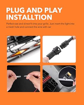 OXILAM LED Grille Lights with Fuse - Amber Shell, Compatible with Toyota 4Runner TRD Pro Grille 2014-2019, Including SR5, TRD Off-Road, Limited (4PCS)