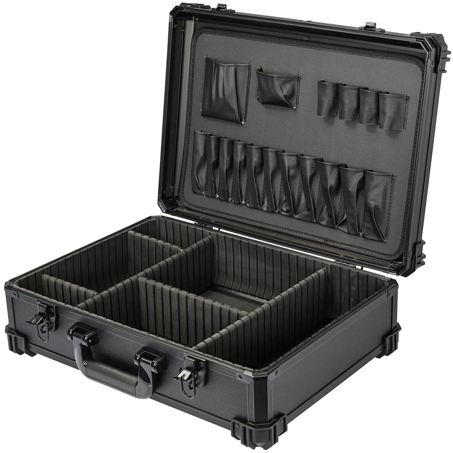 HMF Caja de herramientas vacía, caja de herramientas grande con división de compartimentos individual | 46 x 33 x 15 cm