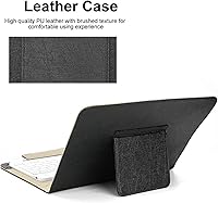 Vista 5 de Teclado Bluetooth con funda de poliuretano para Android/para teléfono inteligente iOS, teclado Bluetooth con funda abatible y soporte para tableta