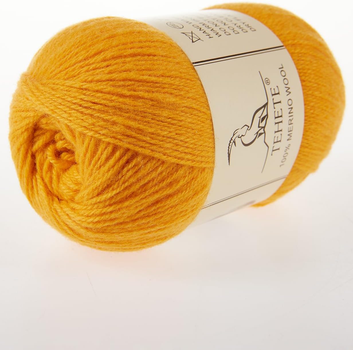 TEHETE 100% Merino Wool Yarn for Knitting 3-Ply Luxury Warm Soft Lightweight Crochet Yarn(Ginger,3Balsl)